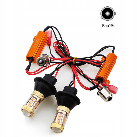 2w1 ŚWIATŁA DO JAZDY DZIENNEJ LED + KIERUNKOWSKAZ PY21W/BAU15S DRL