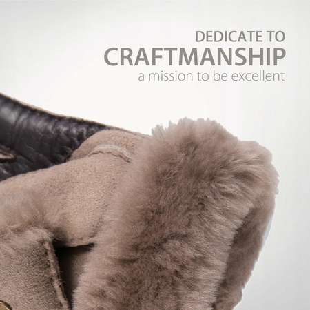 YISEVEN RĘKAWICZKI DAMSKIE OWCZA SKÓRA ROZM L