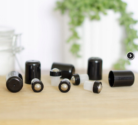 Końcówki rollon do butelki 18 mm stalowa kulka + nakrętka 12 sztuk