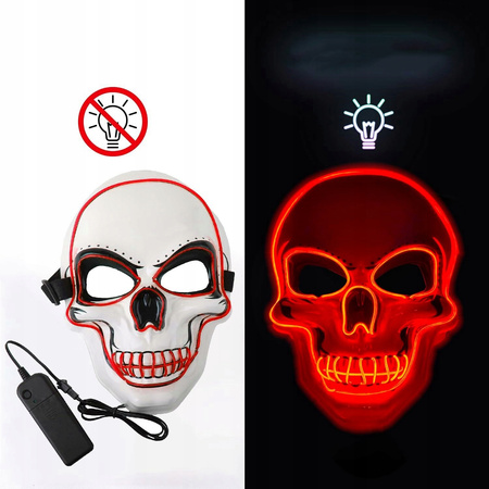 Maska na twarz MASKA Z CZASZKĄ plastik diabeł biały