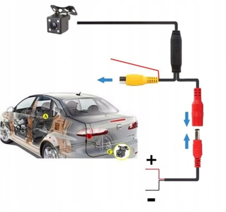 KAMERA COFANIA DO SAMOCHODU UNIWERSALNA LED RCA