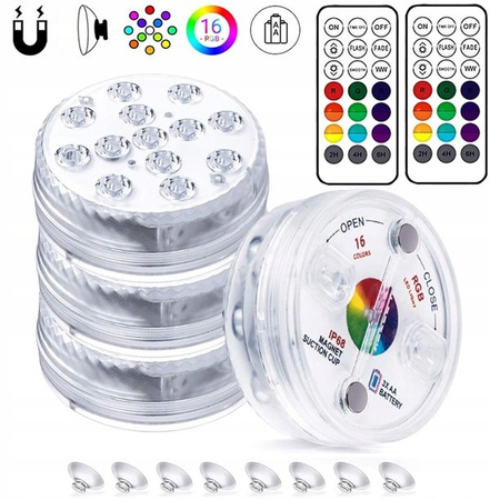 OŚWIETLENIE BASENU 4 SZTUKI PODWODNE BASENOWE LED RGB