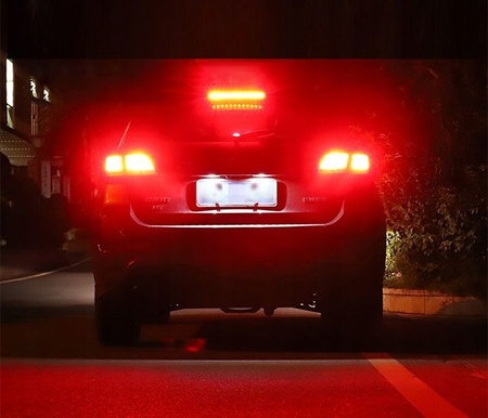 ŻARÓWKI LED P21W BA15S 1156 CANBUS CZERWONE BARDZO MOCNE 2500LM 150SMD