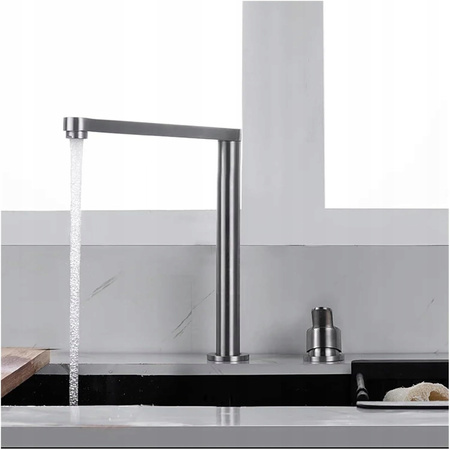 Bateria kuchenna ze stali nierdzewnej szczotkowanej stojąca chowana