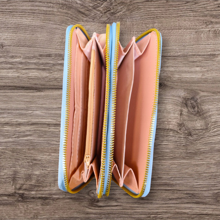 PORTFEL DAMSKI DUŻY PIKOWANY NIEBIESKI BABY BLUE