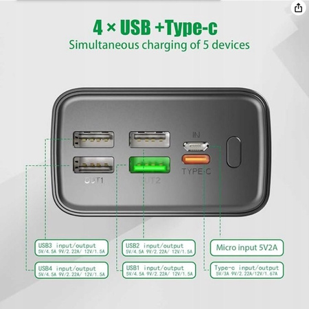 Powerbank TOOSPON 50000 mAh czarny