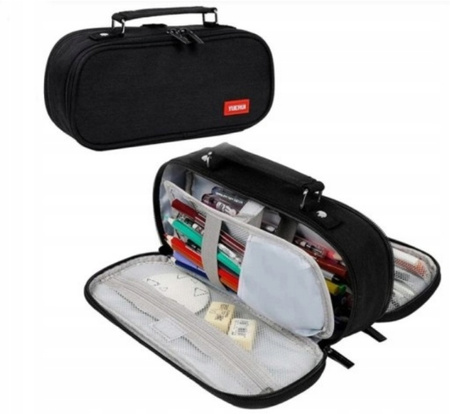 Szkolny Piórnik Rozkładany Komorowy Kosmetyczka 3w1