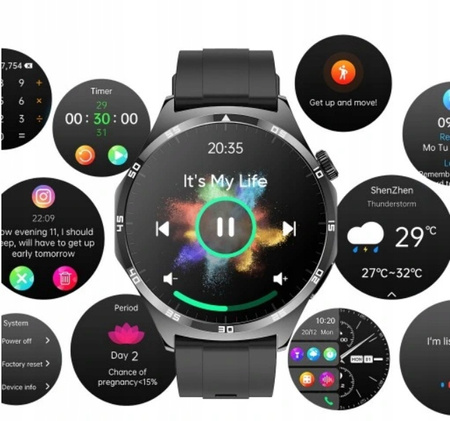 SMARTWATCH ZEGAREK EKG CIŚNIENIOMIERZ Z POMIAREM GLUKOZY SKŁAD KRWI MENU PL