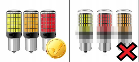 ŻARÓWKI LED P21W BA15S 1156 CANBUS CZERWONE BARDZO MOCNE 2500LM 150SMD