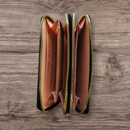 PORTFEL DAMSKI DUŻY PIKOWANY CZARNY