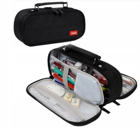 Plecak czarno różowy szkolny + piórnik gratis