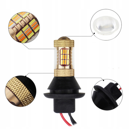 2w1 ŚWIATŁA DO JAZDY DZIENNEJ LED + KIERUNKOWSKAZ PY21W/BAU15S DRL