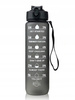 Bidon butelka na wodę z miarką motywacyjną 900ML czarny