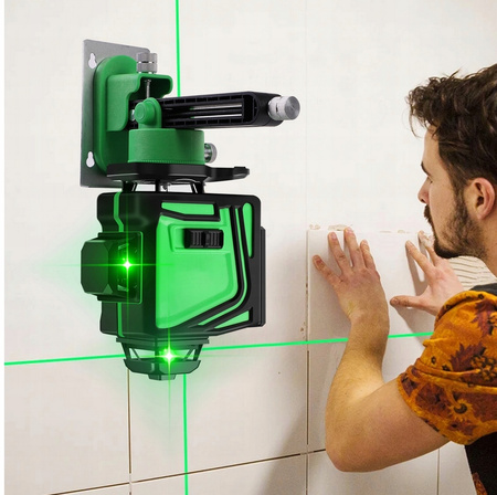 ZIELONY LEVEL 4D SAMOPOZIOMUJĄCY LASER 360 KRZYŻOWY 16 LINII ZESTAW