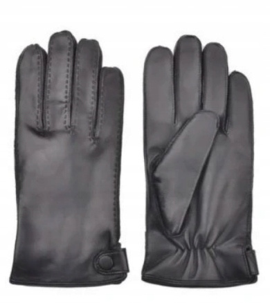 YISEVEN RĘKAWICZKI MĘSKIE CZARNE OWCZA SKÓRA ROZM M