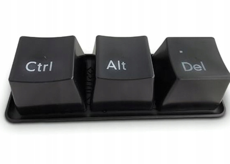 3 Filiżanki Ctrl, Alt, Del 3 czarne kubki z tacą , produkt powystawowy