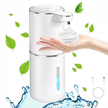 DOZOWNIK MYDŁA 380ML ŁAZIENKI BEZDOTYKOWY NAŚCIENNY ELEKTRYCZNY ŁADOWALNY