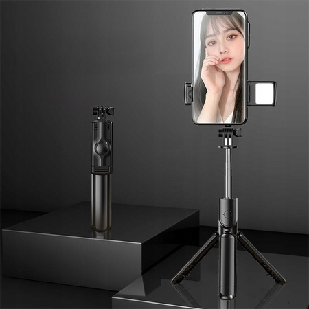 Selfie-stick z pilotem kijek teleskopowy czarny