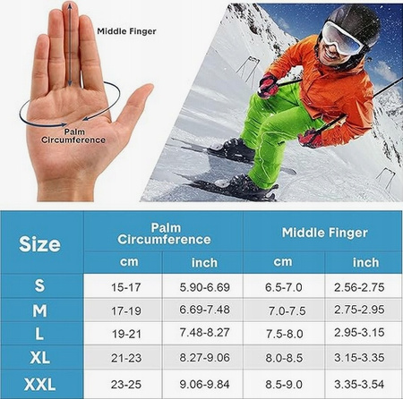 Rękawiczki narciarskie wodoodporne rękawice zimowe wiatroszczelne męskie XL