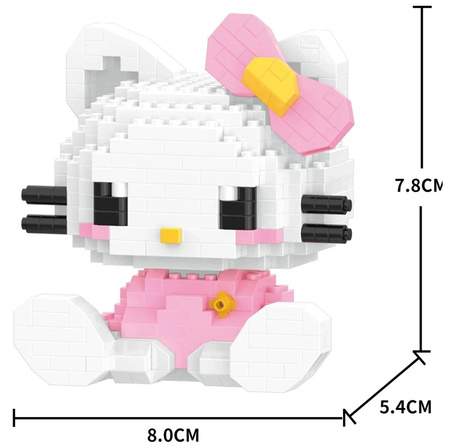 KLOCKI HELLO KITTY Sanrio FIGURKA KOTEK KONSTRUKCYJNE 382 ELEMENTY