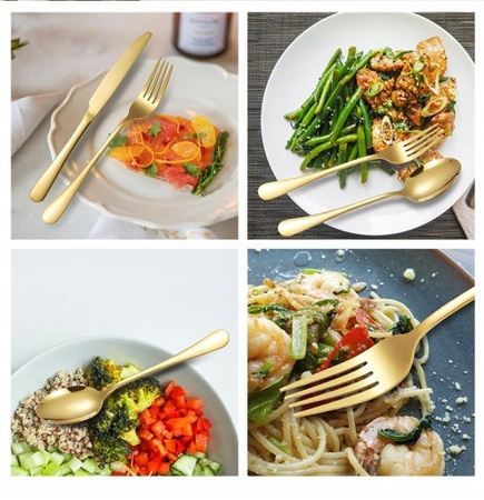 Zestaw komplet sztućców stalowych 24 szt. 6 osób serwis obiadowy sztućce