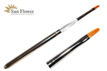 Pędzel Syntetyczny - Nr 4 -  Prosty - Oprawa Metal.