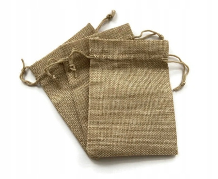 Woreczek ozdobny podarunkowy z juty 10x14cm - naturalny 24 SZTUKI