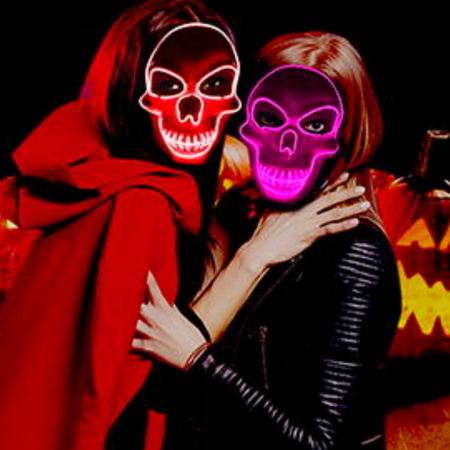 Maska na twarz MASKA Z CZASZKĄ plastik diabeł biały