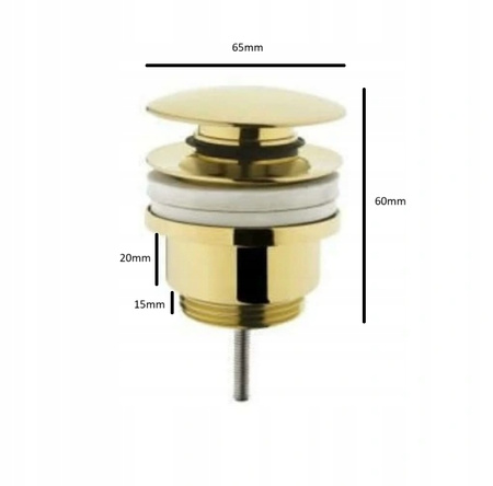 Korek do umywalki Klik-Klak Złoty