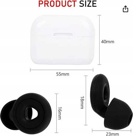 Zatyczki do Spania Wkładki Stopery do Uszu CZARNE