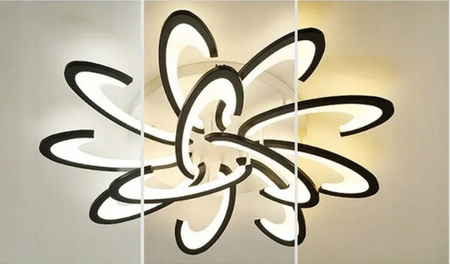 Lampa sufitowa żyrandol LED pilot regulacja natężenia i barwy 12 ramion