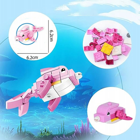 Zestaw 12 klocków zwierząt morskich – Figurki dla dzieci 6+ |