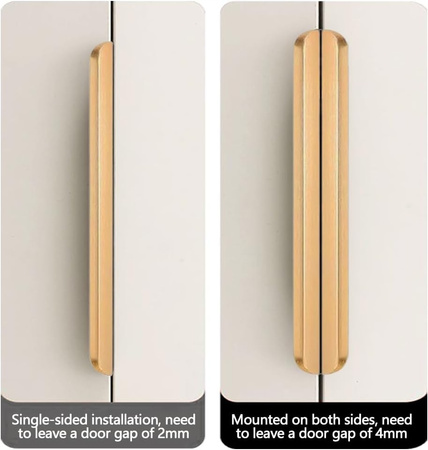 Uchwyt meblowy krawędziowy prosty złoty szczotkowany półpołysk 96/120mm