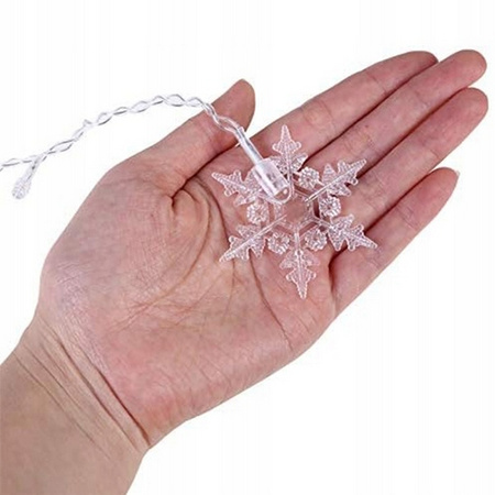 KURTYNA LAMPKI ŚNIEŻYNKI 96 LED BIAŁY CIEPŁY GIRLANDA ŚWIETLNA NA OKNO 3,5m