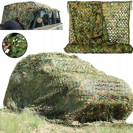 2.8 x 2.1 metra SIATKA MASKUJĄCA WOJSKOWA PODWÓJNA WARSTWA KAMUFLAŻ