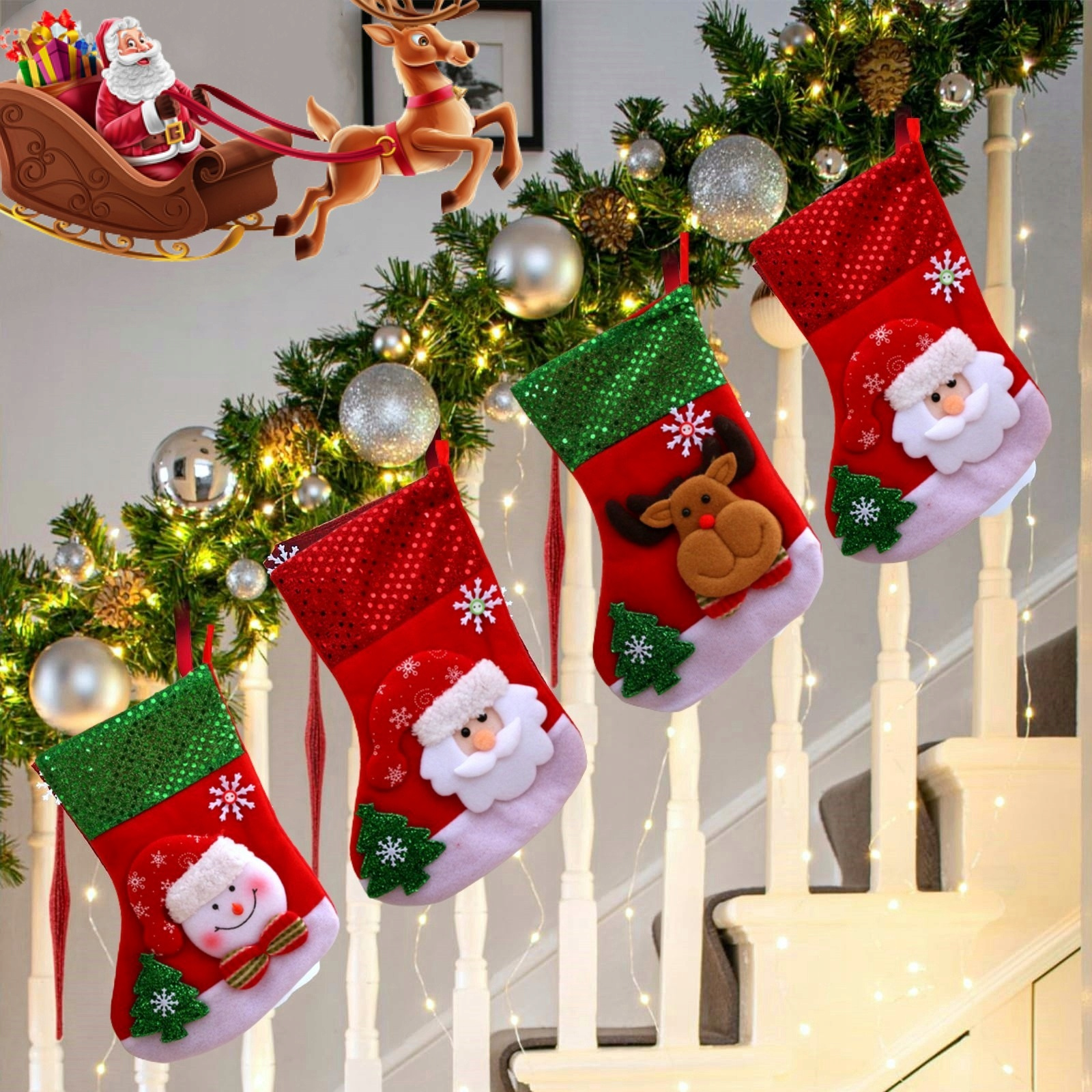 Zestaw 4 szt Skarpet Skarpeta na Prezenty Świąteczna na Kominek pol_pl_Zestaw-4-szt-Skarpet-Skarpeta-na-Prezenty-Swiateczna-na-Kominek-7714_2