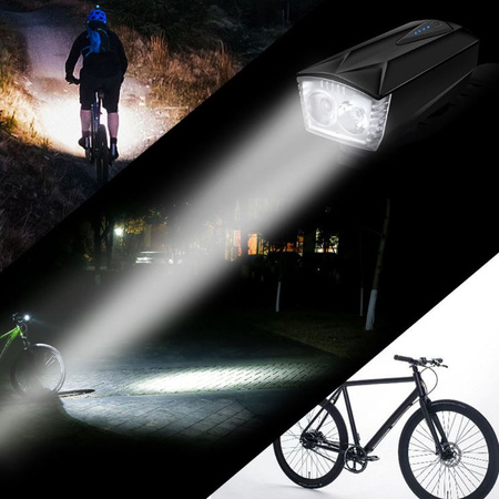  Lampka rowerowa USB akumulator reflektor głośnik