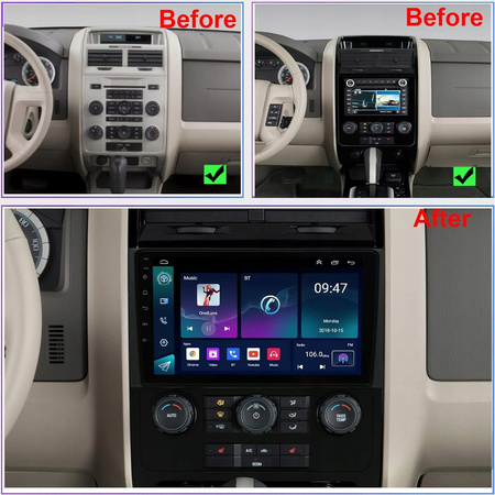 Radio samochodowe Android 14 Ford Escape 2009 WIFI 2/32GB 2-DIN GPS BT
