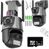 PODWÓJNA KAMERA WIFI IP SMART ZEWNĘTRZNA 1080p FULL HD 2x3MP DETEKCJA ALARM