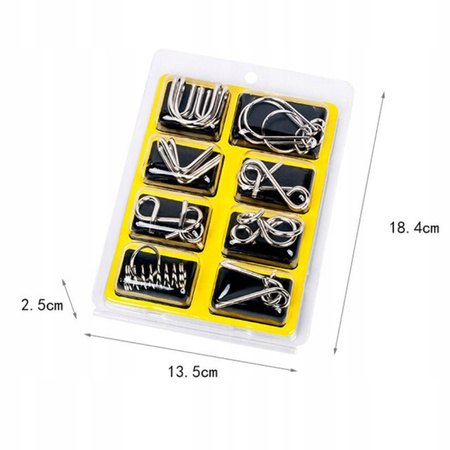 METALOWE PUZZLE z drutu łamigłówka zabawka sztuczka test IQ dla dorosłych