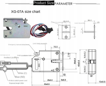  Zamek elektromagnetyczny elektrozaczep 12V 24V do lodówek szafek metalowy