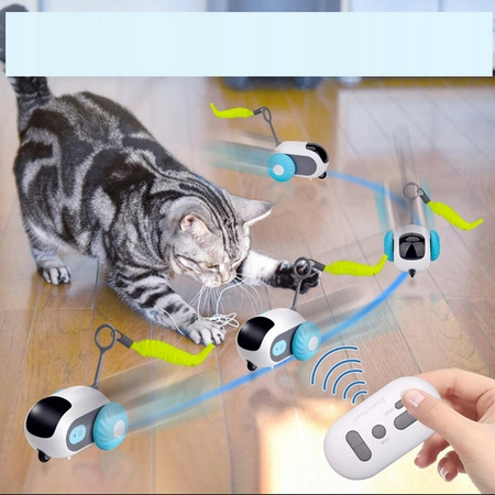 Interaktywna Zabawka dla Kota Ruchoma Wędka Zdalnie Sterowana Wąż Piórko