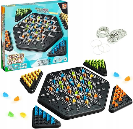 Triggle Gra w Trójkąty Strategiczna Gumki Recepturki 3D Pionki