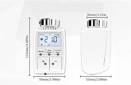 INTELIGENTNY TERMOSTAT DO OGRZEWANIA LCD IP20 zawór regulacja WiFi + HUB