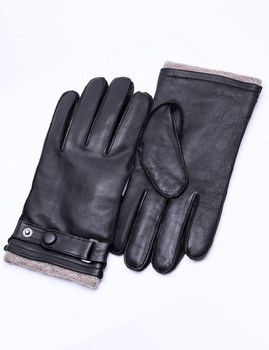 Męskie zimowe rękawiczki jagnięcej skóry z funkcją dotyku z kaszmirem XL