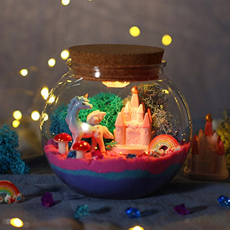 Jednorożec Zestaw Kreatywny Magiczne Terrarium DIY Lampka Nocna dla dzieci