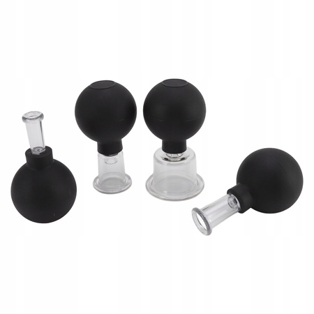 ZESTAW 4 BANIEK DO MASAŻU PRÓŻNIOWEGO TWARZY