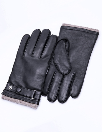 Męskie zimowe rękawiczki jagnięcej skóry z funkcją dotyku z kaszmirem XL