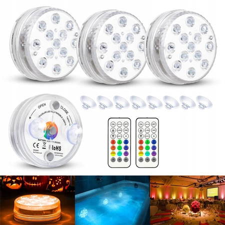 OŚWIETLENIE BASENU 4 SZTUKI PODWODNE BASENOWE LED RGB