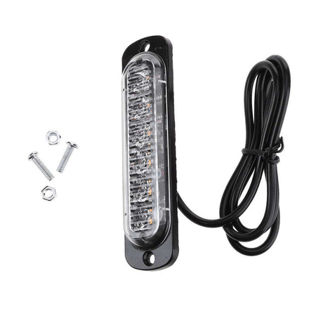 Lampa obrysowa strobo 6 LED 12V-24V żółta